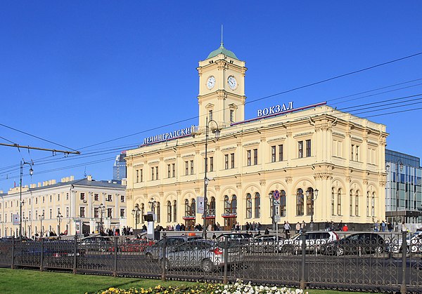 Leningradsky railway station (1851) in Moscow, the southern terminus of the line