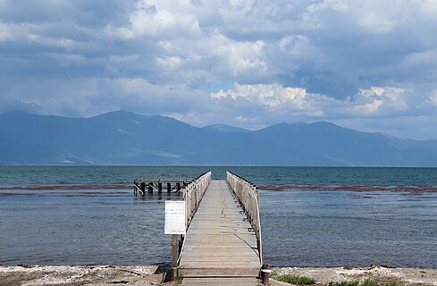 A wharf in Lake Prespa near the village of Oteševo