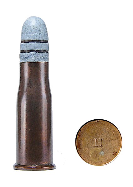 The 10.4x38mmR Swiss is an early example of an Intermediate cartridge.