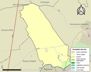 Kolorowa mapa przedstawiająca użytkowanie gruntów.