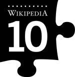 Logo oslav 10 let Wikipedie