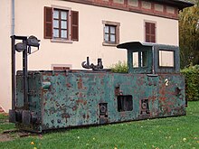 Ehemalige AEG-Treidellokomotive des Canal du Rhône au Rhin in Saverne