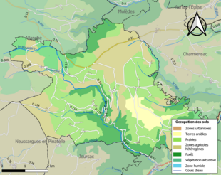 Kolorowa mapa przedstawiająca zagospodarowanie terenu.