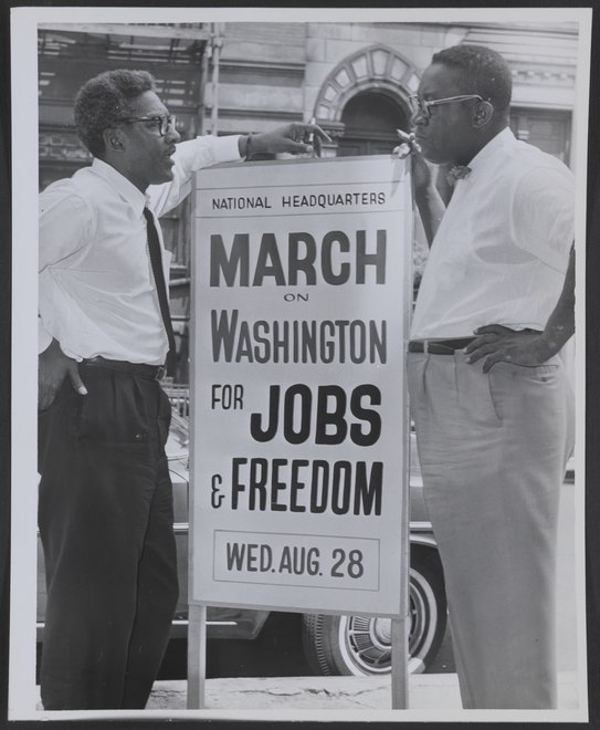 March on Washington for Jobs and Freedom, Bayard Rustin (l) and Cleveland Robinson