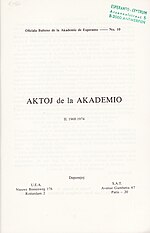 Bildeto por Aktoj de la Akademio 1968-1974