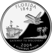 Florida quarter dollar coin