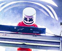 Marshmello served as a producer on the opening track "SOS". 2019.06.09 Capital Pride Festival and Concert, Washington, DC USA 1600237 (48038711751).jpg