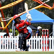 Rodrigues batting for Melbourne Renegades in the 2021-22 WBBL