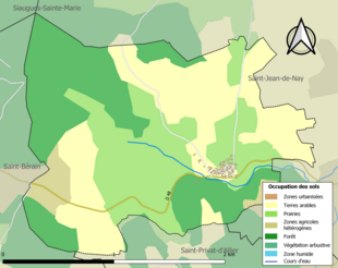 Kolorowa mapa przedstawiająca zagospodarowanie terenu.