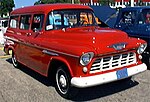 Front view of a 1955 Chevrolet Suburban