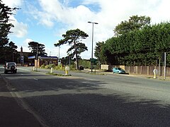 The junction of the A41 and A550 roads, to the north of Childer Thornton A41-A550 junction, Childer Thornton 2.JPG