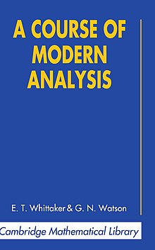 Textbook cover of A Course of Modern Analysis