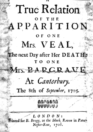 <i>The Apparition of Mrs. Veal</i> 1706 pamphlet by Daniel Defoe