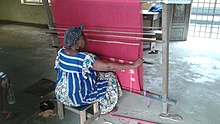Nigerian woman handweaving akwete cloth African woman handweaving akwete cloth 01.jpg