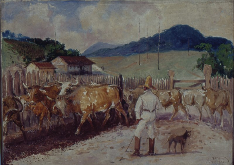 File:Alfredo Norfini - Descascamento de café a pata do boi, 1820, Acervo do Museu Paulista da USP.jpg