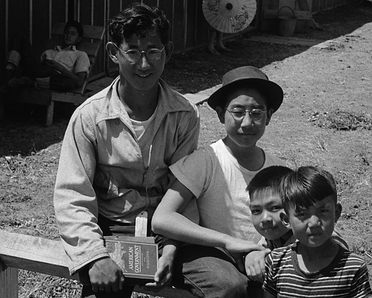 File:American Government textbook detail from- Stockton, California. Young persons of Japanese ancestry, second and third generation Americans. T . . . - NARA - 537722 (cropped).jpg