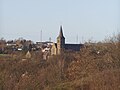 Vue du quartier de la Sarthe et de l'église Ste Barbe depuis le chemin menant au Cimetière Français