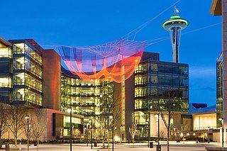 <i>Impatient Optimist</i> (sculpture) Sculpture by Janet Echelman in Seattle, Washington, U.S.