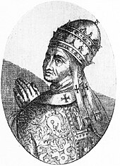 Pope Benedict XI (1303-1304) in a two-tiered tiara B Benedikt XI.jpg