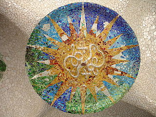 Mosaic on the ceiling of the hypostylee room Mosaico en el techo de la sala hipóstila