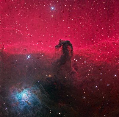 Nebula Kepala Kuda, sebuah nebula gelap di rasi bintang Orion.