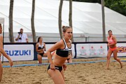 Deutsch: Beachhandball Europameisterschaften 2019 (Beach handball Euro); Tag 1: 2. Juli 2019 – Frauen, Vorrunde Gruppe D, Deutschland-Nordmazedonien 2:0 (26:8, 27:12) English: Beach handball Euro; Day 1: 2 July 2019 – Women Preliminary Round Group D – Germany-North Macedonia 2:0 (26:8, 27:12)