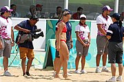 Deutsch: Beachvolleyball bei den Olympischen Jugendspielen 2018; Tag 11, 17. Oktober 2018; Mädchen, Finale – Italien (Claudia Scampoli & Nicol Bertozzi)- Russland (Maria Woronina & Maria Botscharow) 0:2 (19–21/19–21) English: Beach volleyball at the 2018 Summer Youth Olympics at 17 October 2018 – Girls Final – Italy (Claudia Scampoli & Nicol Bertozzi) - Russia (Maria Voronina & Maria Bocharova) 0:2 (19–21/19–21)