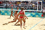 Deutsch: Beachvolleyball bei den Olympischen Jugendspielen 2018; Tag 11, 17. Oktober 2018; Mädchen, Finale – Italien (Claudia Scampoli & Nicol Bertozzi)- Russland (Maria Woronina & Maria Botscharow) 0:2 (19–21/19–21) English: Beach volleyball at the 2018 Summer Youth Olympics at 17 October 2018 – Girls Final – Italy (Claudia Scampoli & Nicol Bertozzi) - Russia (Maria Voronina & Maria Bocharova) 0:2 (19–21/19–21)