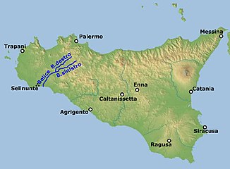 The course of the Belice