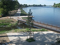 Margens do Allier a jusante da ponte, na margem esquerda