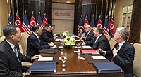 Bilateral meeting with respective delegations during the DPRK–USA Singapore Summit