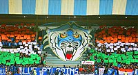 The 3D Blue Tiger tifo displayed by Blue Pilgrims in June 2018 BlueTiger tifo BluePilgrims 2018.jpg