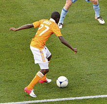 Honduran international, Oscar Boniek Garcia, scored the opening goal of the second leg in the Eastern Conference championship. BoniekGarcia 07JUL2012.jpg