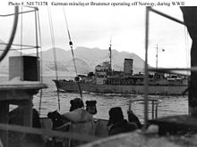 Brummer off the coast of occupied Norway Brummer, the former HNoMS Olav Tryggvason.jpg