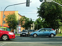 Brzesko - Browarna St and Mickiewicza St crossing