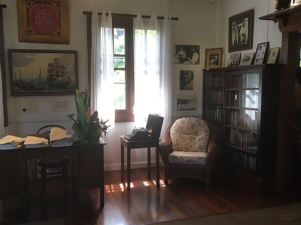 Hall's office in La Maison James Norman Hall, Arue, French Polynesia