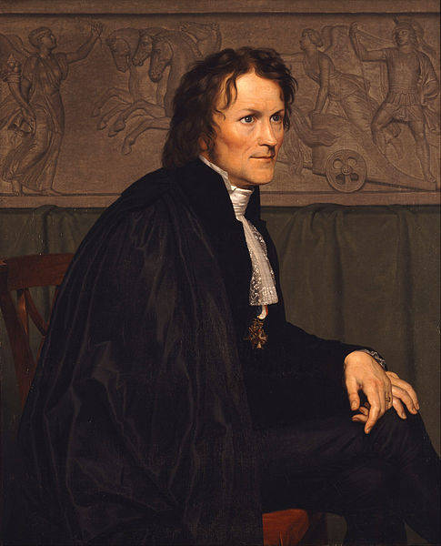 A portrait of Thorvaldsen, by Christoffer Wilhelm Eckersberg