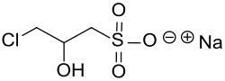 Strukturformel von Natrium-3-chlor-2-hydroxypropansulfonat