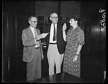 California woman is new member of U.S. Board of Appeals. Washington, D.C., July 29. Miss Marian Harron, of California, photographed at her desk shortly after taking the oath as a member of LCCN2016878289.jpg