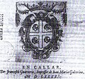 1590 F. Guarnerio, Capitols de cort del Stament Militar de Sardenya, Cagliari, first recorded use in Sardinia.