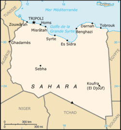 Localisation de la mer de Libye entre la Crète et la Libye.