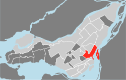 Ligging van Ville-Marie op die Montréal-eiland