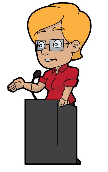 File:Cartoon Woman Doing A Public Talk.svg