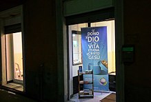 Esterno dei locali della chiesa evangelica Missione Busalla a dicembre 2016