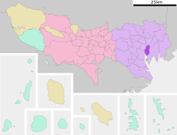 Lokasi Chūō di Prefektur Tokyo