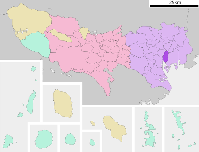 中央區在東京都的位置