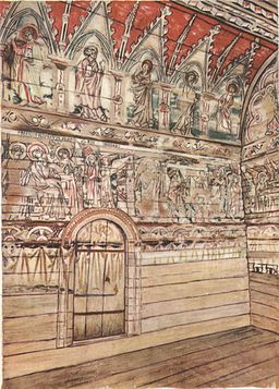 Målningarna i koret i kyrkan daterades till 1323.