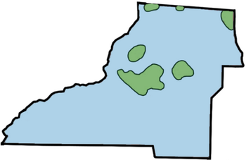 Map depicting Leon County and the Coharie terrace and shorelines of 6 islands. Coharie Leon County Florida01.png