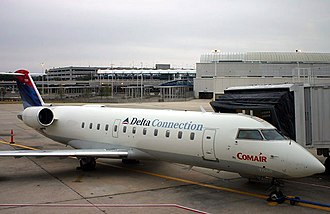 A Comair CRJ100ER at Jacksonville International Airport Comair CRJ100ER JAX N941CA.jpg