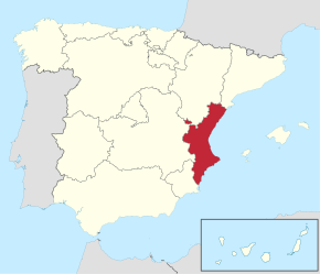 Comunidad Valenciana in Spain (plus Canarias).svg